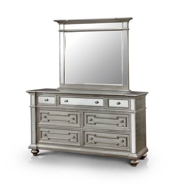 Shop Furniture Of America Eaen Silver 2 Piece Dresser And Mirror