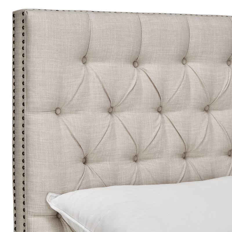 Knightsbridge Tufted Nailhead Chesterfield Bed with Footboard by iNSPIRE Q Artisan