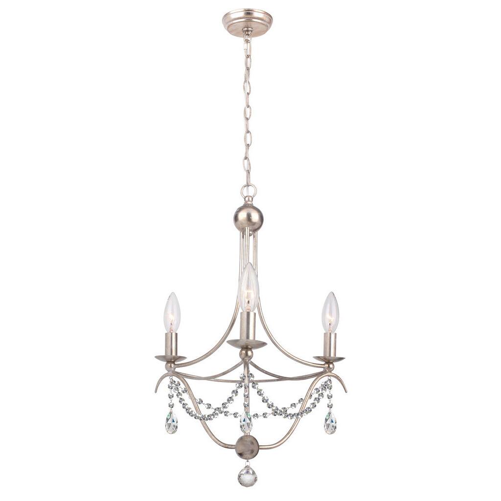 Crystorama Metro Collection 3-light Antique Silver Chandelier - Chandeliers For Bedrooms by Overstock.com