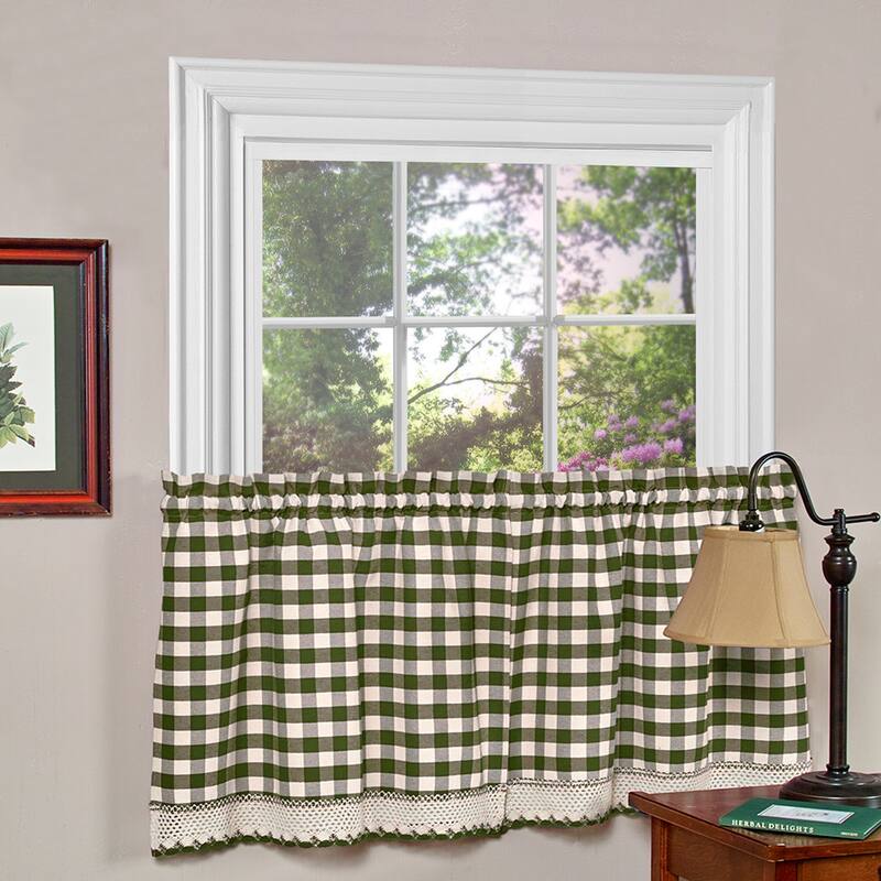 Achim Buffalo Check Blend Tier Curtain Panels (Set of 2) - 58x36