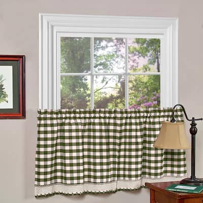 Achim Buffalo Check Blend Tier Curtain Panels (Set of 2) - 58x36