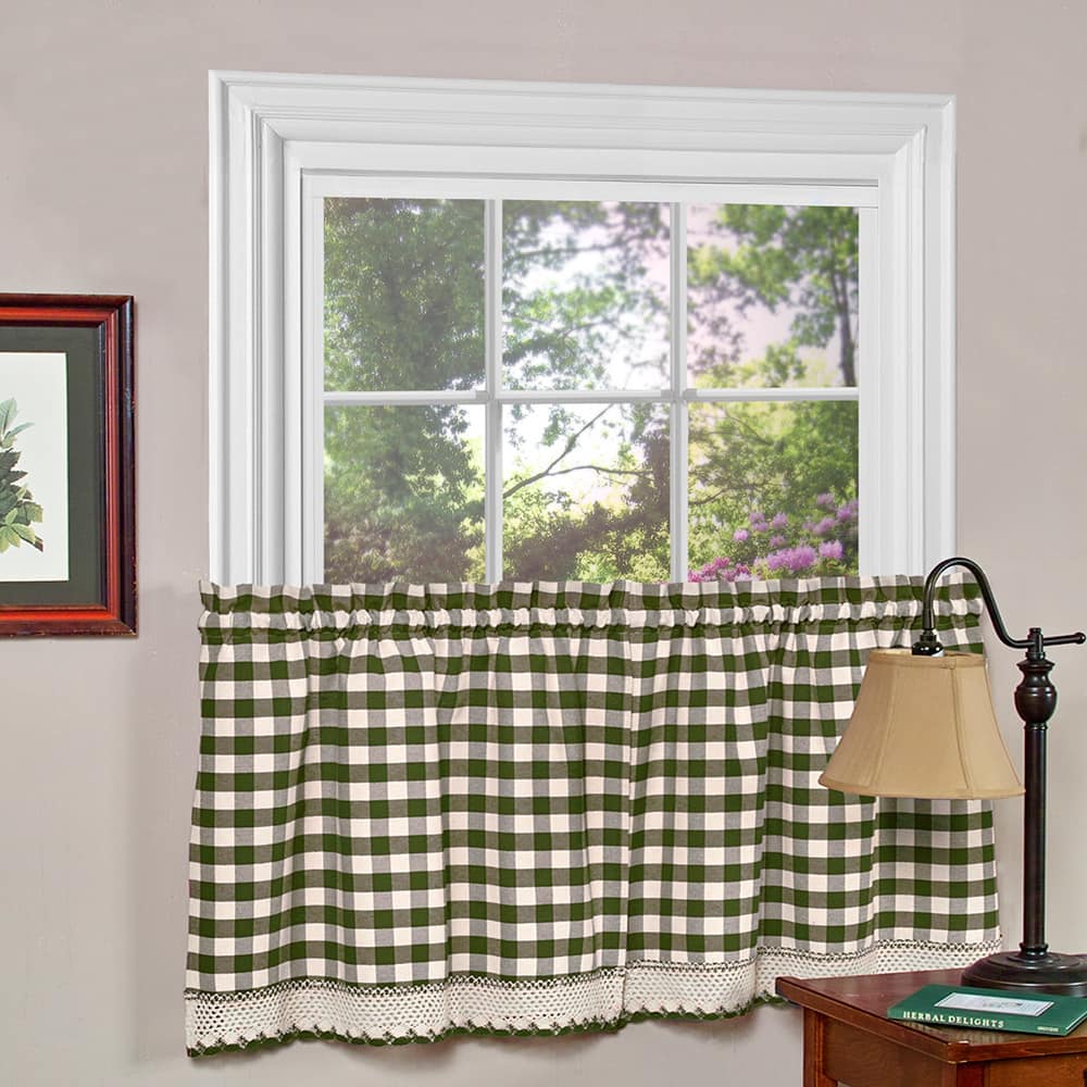 Achim Buffalo Check Blend Tier Curtain Panels (Set of 2) - 58x36