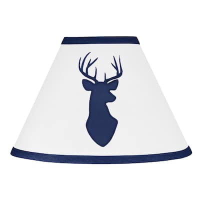 Sweet Jojo Designs Navy and White Woodland Deer Fabric Lamp Shade