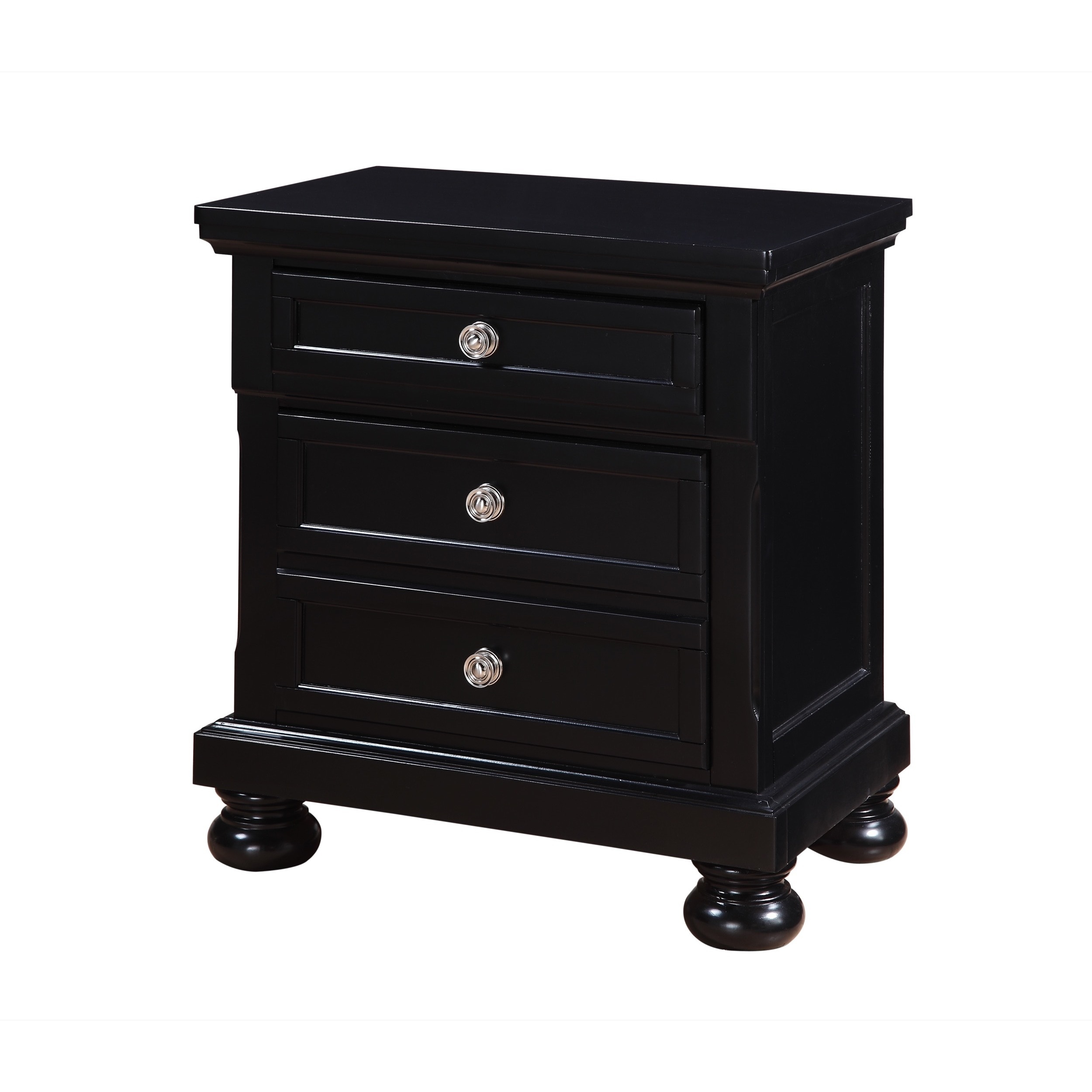 Shop Nova Turned Leg Black Nightstand Overstock 12384965