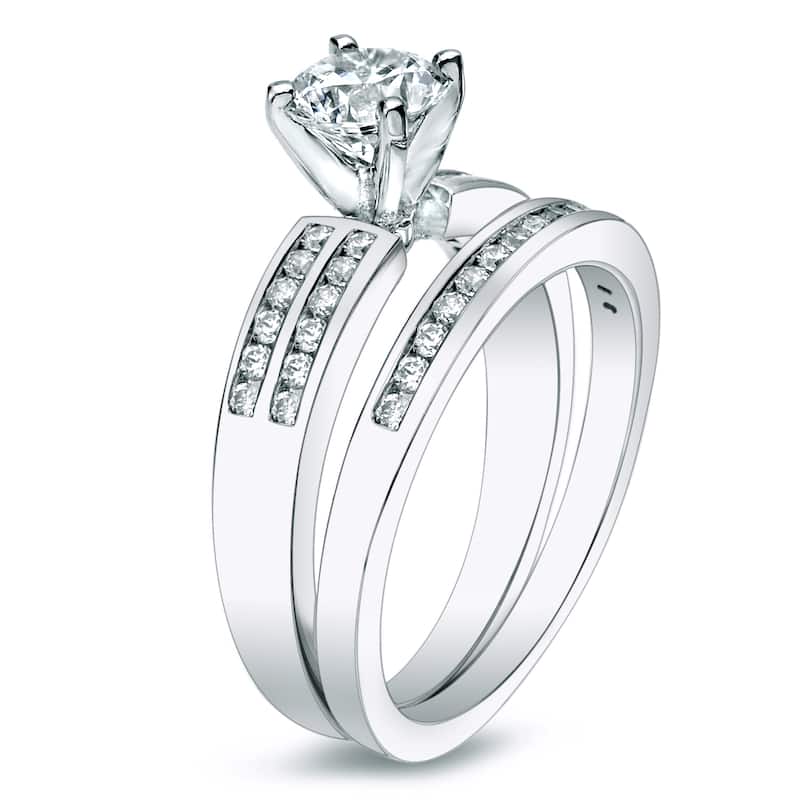 Auriya Platinum 1cttw Round Diamond Engagement Ring Set