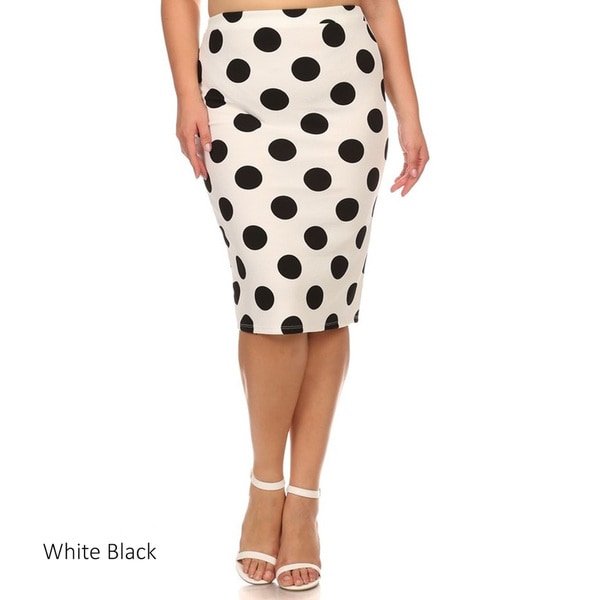 black and white polka dot skirt plus size