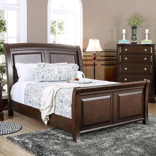 Furniture of America Hazelo Modern Brown Solid Wood Sleigh Bed - On ...