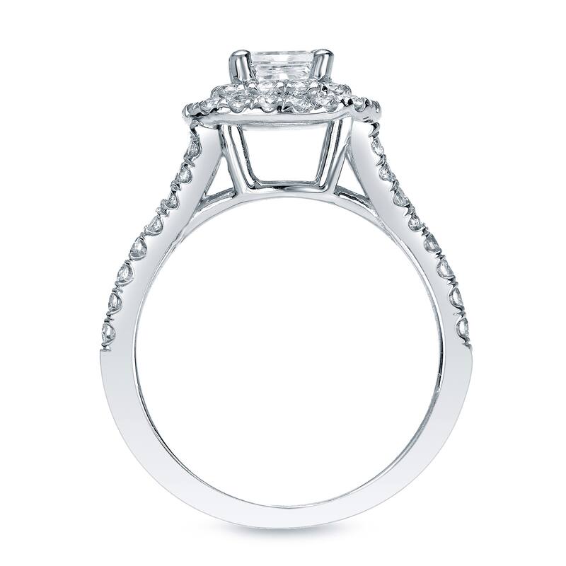 Auriya Platinum 1 3/4ctw Cushion-cut Double Halo Diamond Engagement Ring Certified