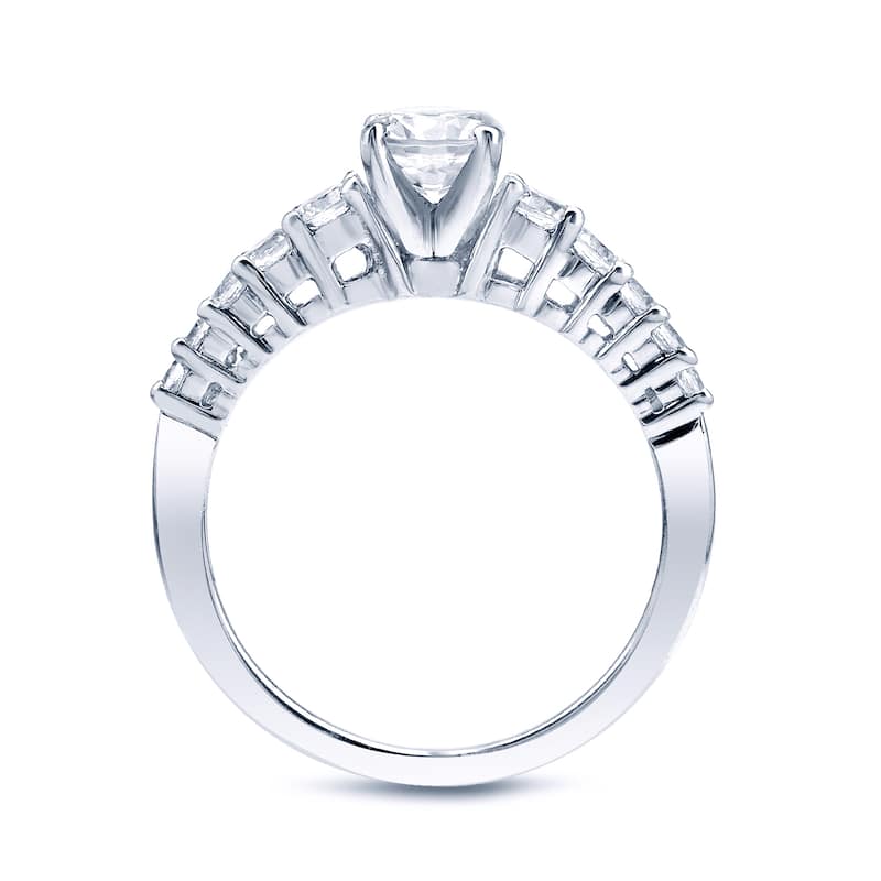 Auriya Platinum 1ct TDW Certified Round Diamond Engagement Ring Set