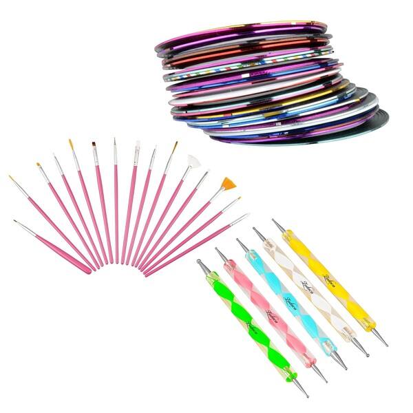 Shop Zodaca Pink Nail Art Drawing Brush Set 5 Piece Set Diy Nail