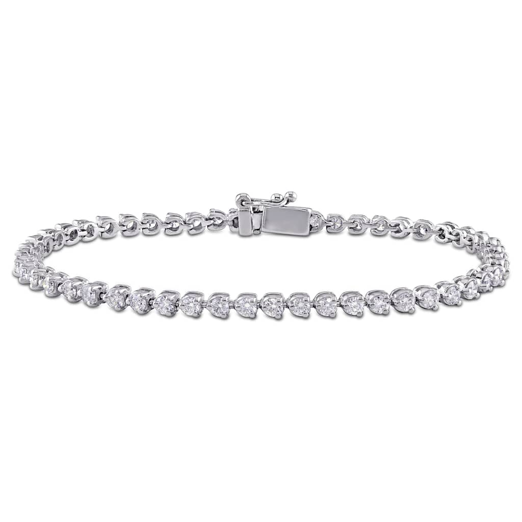 Miadora Signature Collection 14k White Gold 3 5/8ct TDW Diamond Tennis Bracelet