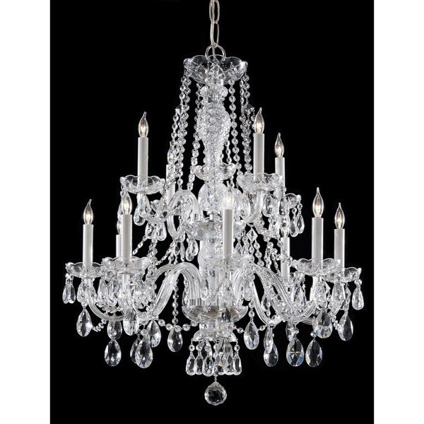 Crystorama Traditional 12-light Polished Chrome/Crystal Chandelier