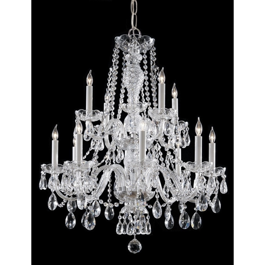 Crystorama Traditional 12-light Polished Chrome/Crystal Chandelier - Chandeliers For Bedrooms by Overstock.com