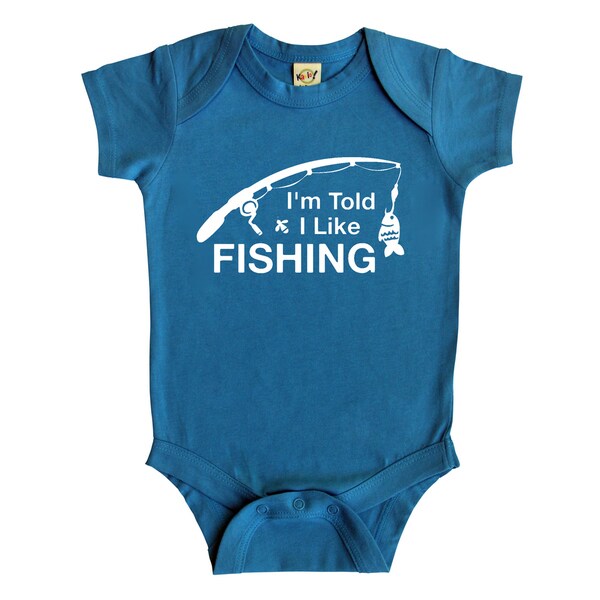 Rocket Bug I'm Told I Like Fishing Baby Bodysuit