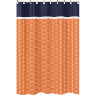 Navy Blue and Orange Stripe Shower Curtain - Free Shipping On ... Navy Blue and Orange Stripe Shower Curtain - Free Shipping On ...
