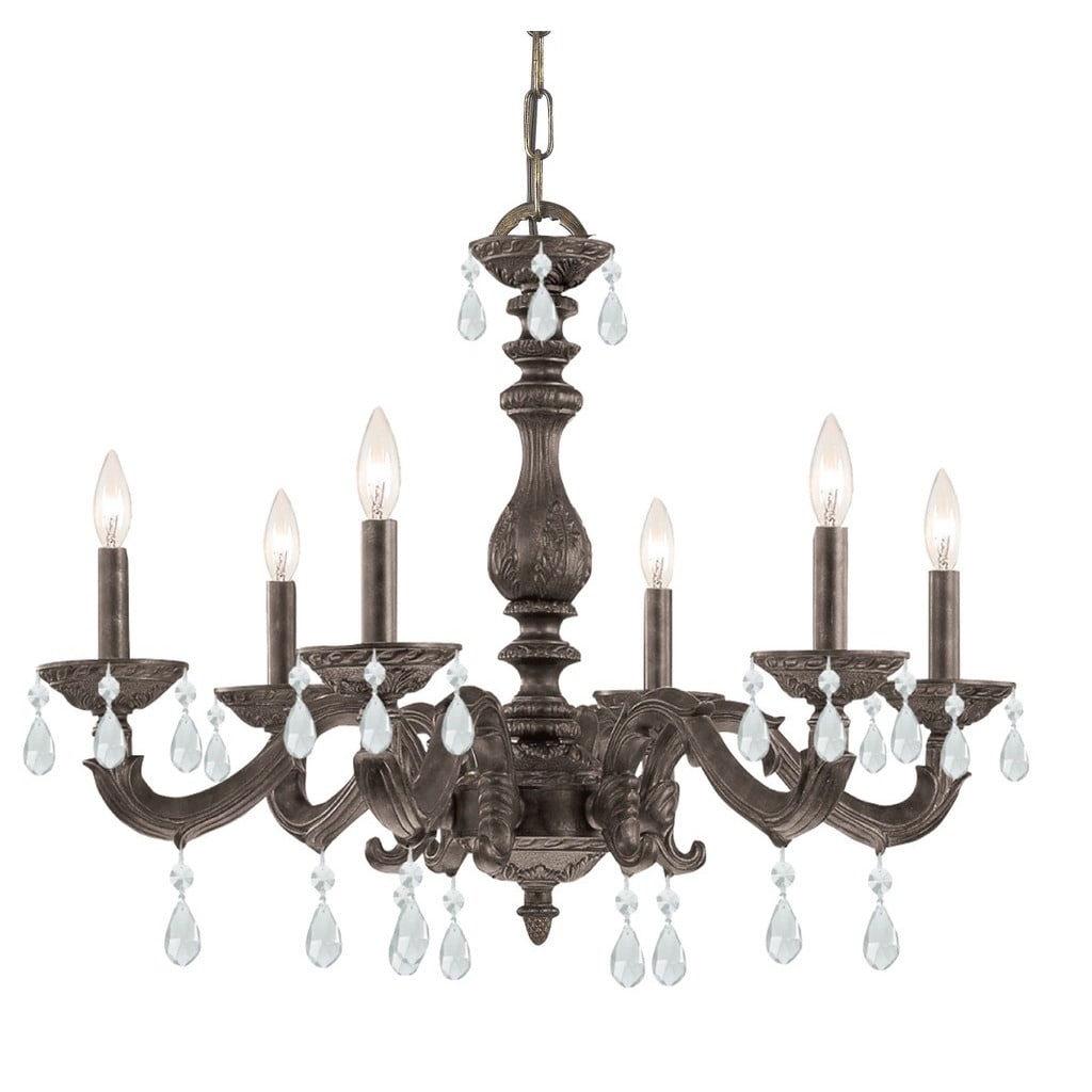 Crystorama Paris Market Collection 6-light Venetian Bronze/Crystal Chandelier - Chandeliers For Bedrooms by Overstock.com