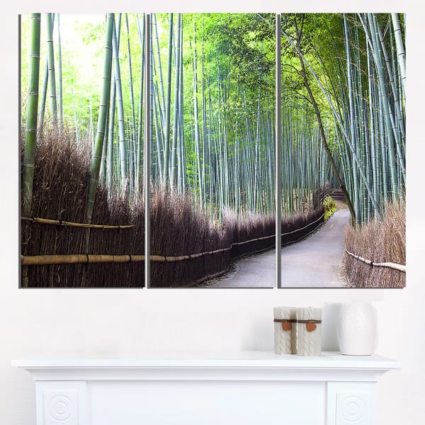 Kyoto Bamboo Forest Pathway Forest Canvas Wall Art Print Multi Color Overstock