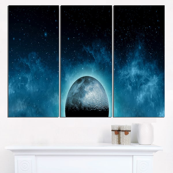 Moon In the Front of Galaxies - Extra Large Wall Art Landscape ...