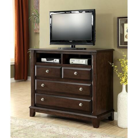 Furniture of America Hazelo Contemporary 46-inch Cherry Media Chest