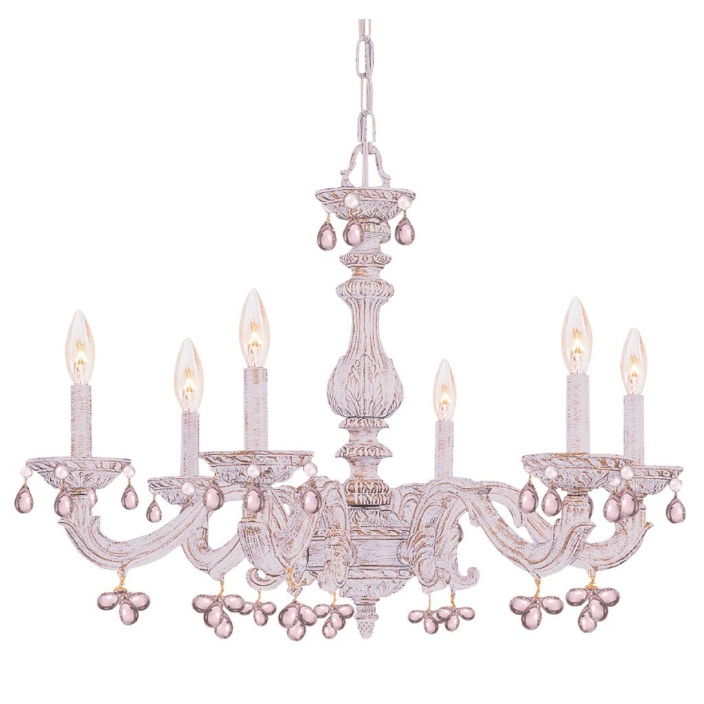 Crystorama Paris Market Collection 6-light Antique White Chandelier - Chandeliers For Bedrooms by Overstock.com
