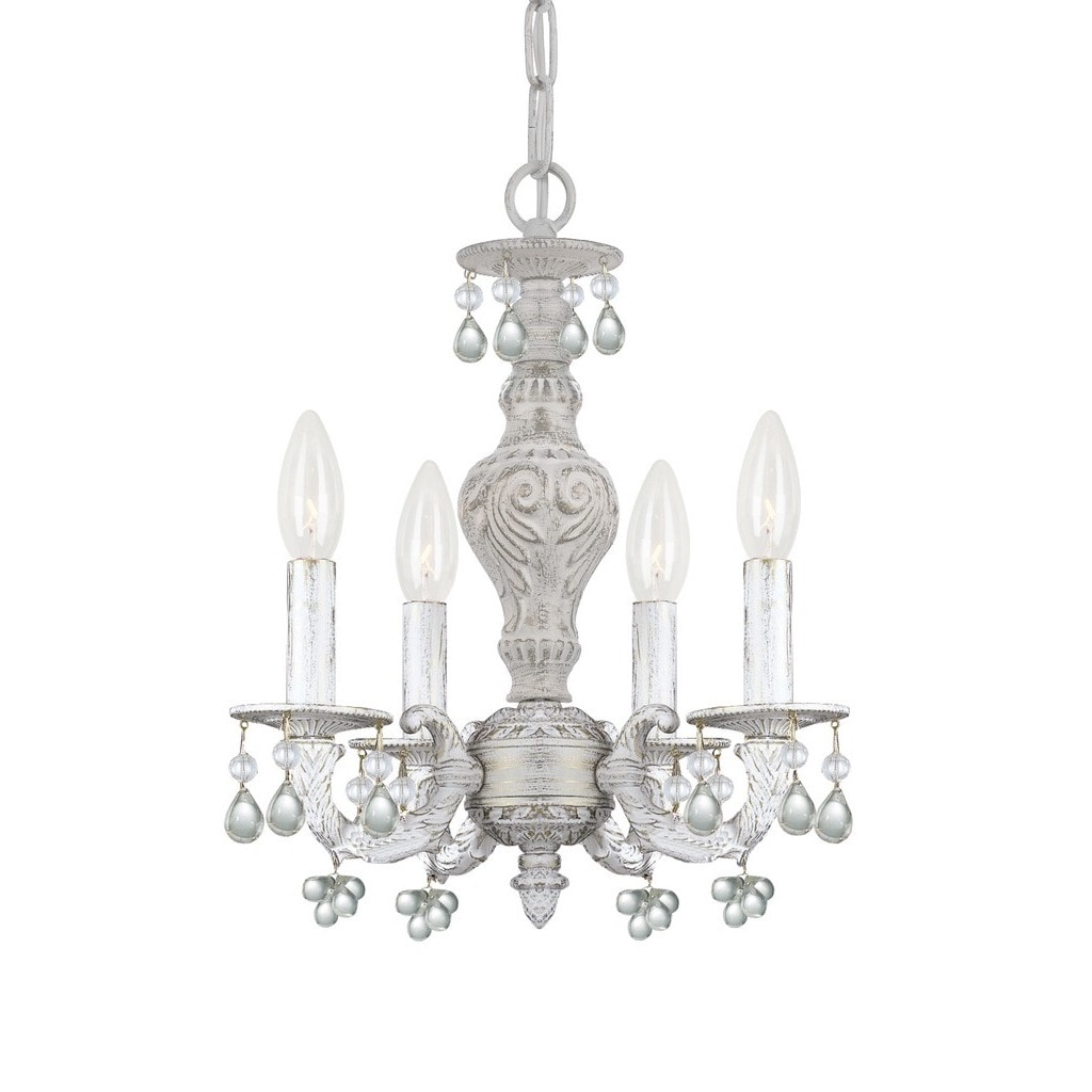 Crystorama Paris Market Collection 4-light Antique White Mini Chandelier - Chandeliers For Bedrooms by Overstock.com