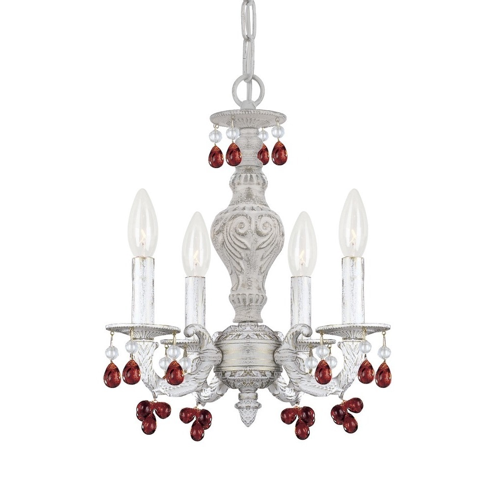 Crystorama Paris Market Collection 4-light Antique White Mini Chandelier - Chandeliers For Bedrooms by Overstock.com