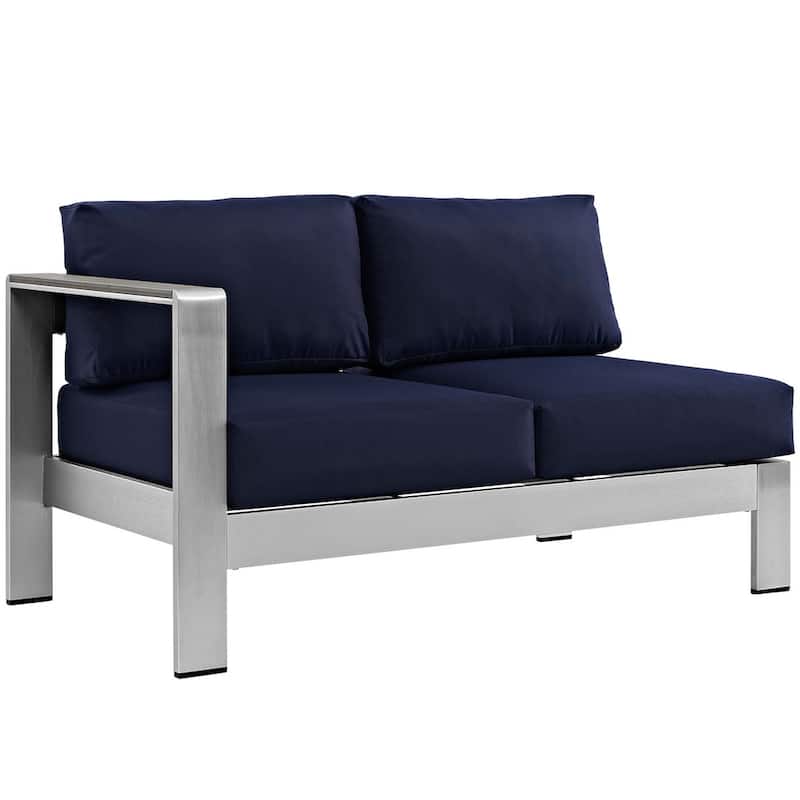 Beach Aluminum Outdoor Patio Left-Arm Loveseat