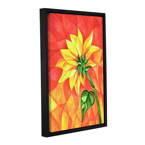 Tiffany Buds Flaming Sunflowers 1 Gallery Wrapped Floater framed