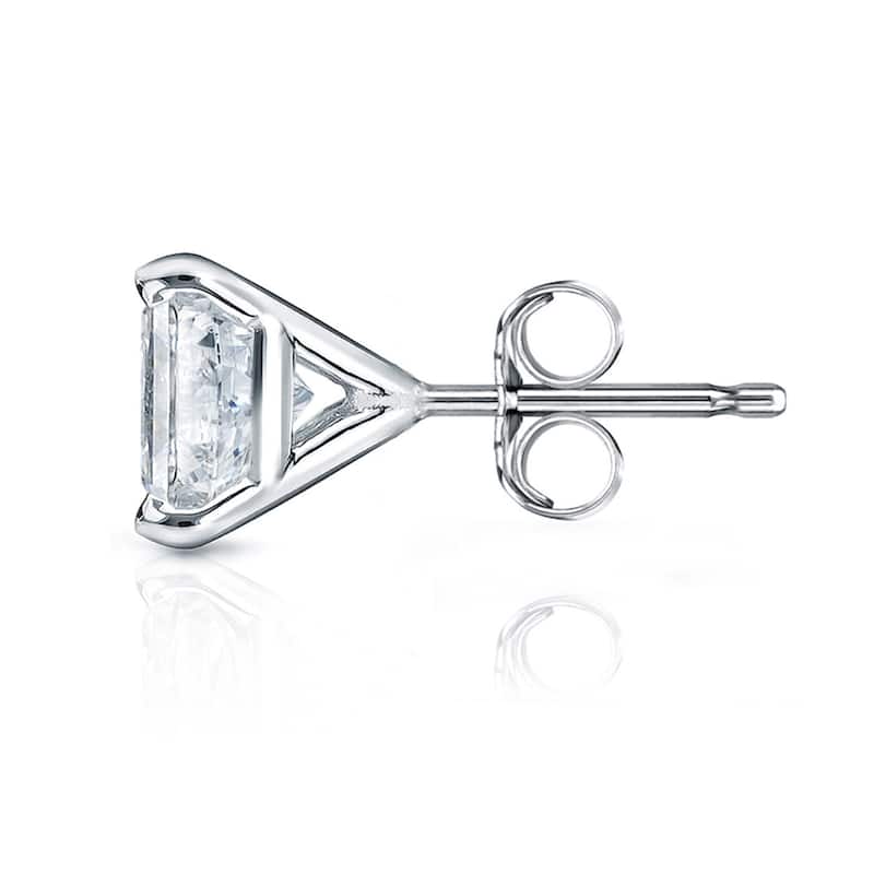 Auriya 3/4ctw Princess-cut Diamond Stud Earrings 14k Gold Martini-set (H-I, SI1-SI2)