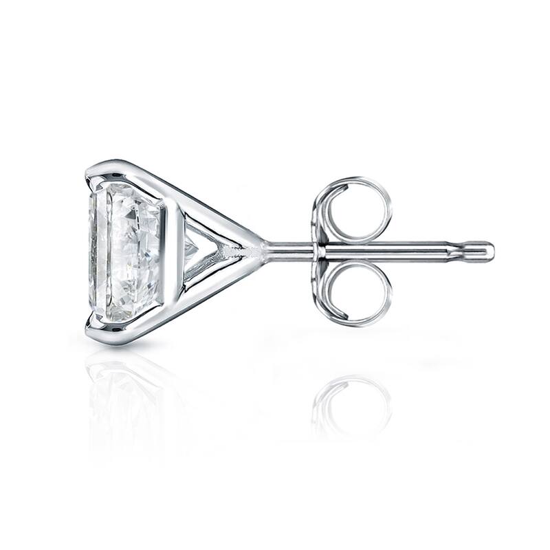 Auriya 3/4ctw Princess-cut Diamond Stud Earrings 14k Gold Martini-set (I-J, SI2-SI3)