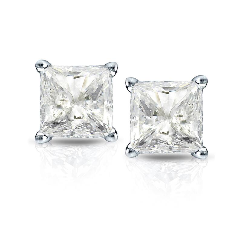 Auriya 3/4ctw Princess-cut Diamond Stud Earrings 14k Gold Martini-set