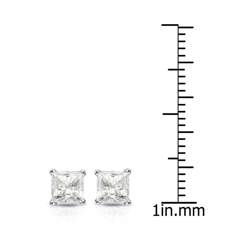 Auriya 3/4ctw Princess-cut Diamond Stud Earrings 14k Gold Martini-set