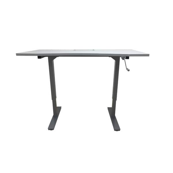 Shop Adjustable Height Grey Crank Desk With 55 Inch X 28 Inch