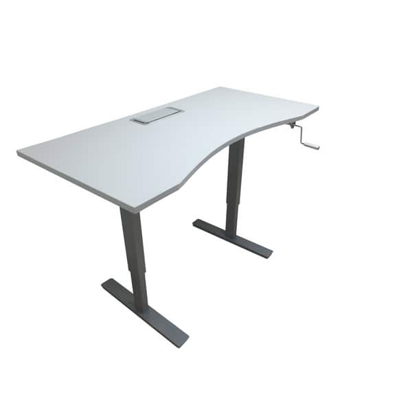 Shop Adjustable Height Grey Crank Desk With 55 Inch X 28 Inch