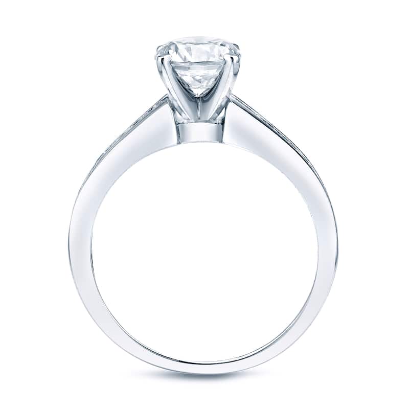Auriya Platinum 1ct TDW Certified Round Diamond Solitaire Engagement Ring Set