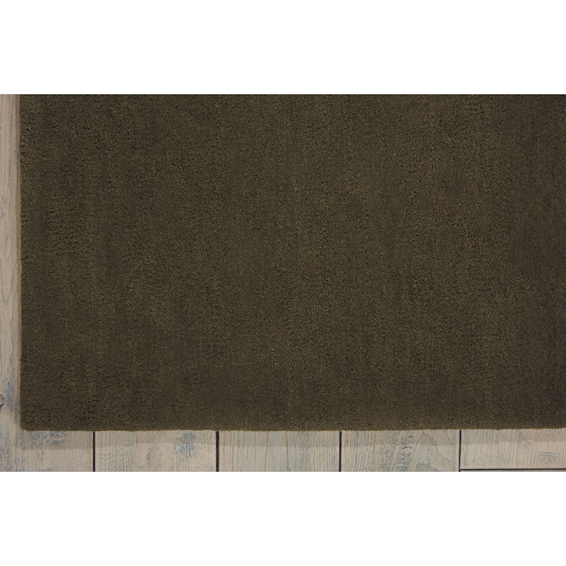 Nourison Contour Olive Green Hand Tufted Leaves and Branches Area Rug