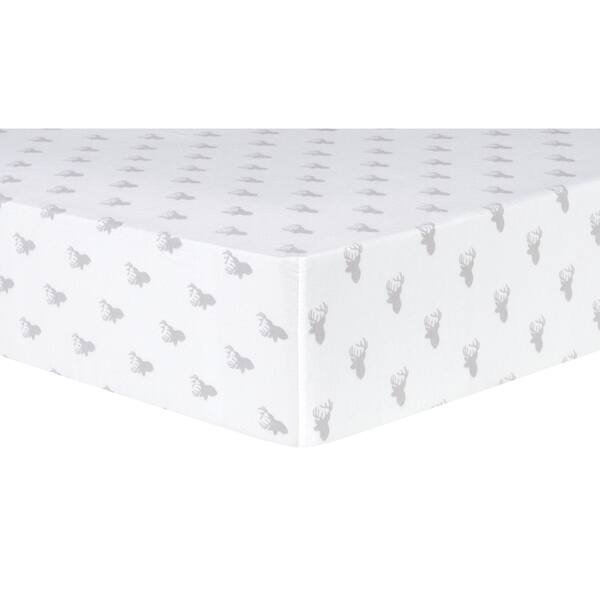 Trend Lab Gray Stag Silhouettes Deluxe Flannel Fitted Crib Sheet
