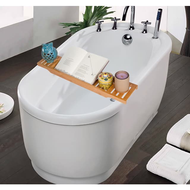 30-inch Slatted Bamboo Bathtub Tray