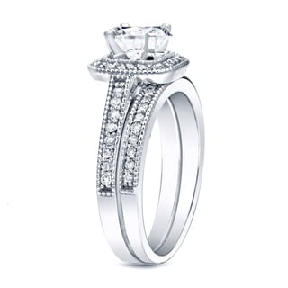 auriya platinum 1ct tdw certified round diamond vintage inspired bridal ring set - Vintage Wedding Ring Sets auriya platinum 1ct tdw certified round diamond vintage inspired bridal ring set - Vintage Wedding Ring Sets