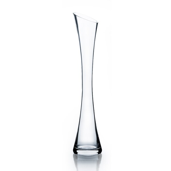 Shop 16inch Clear Glass Bud Vase With 3inch Slant Opening Free