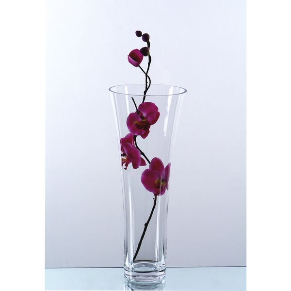Clear Glass 16-inch Tapered Flare-out Cylinder Vase