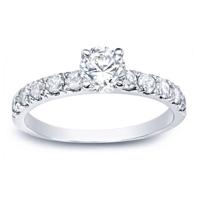 Auriya Platinum 1ct TDW Round Diamond Solitaire Engagement Ring (G-H, I1-I2)