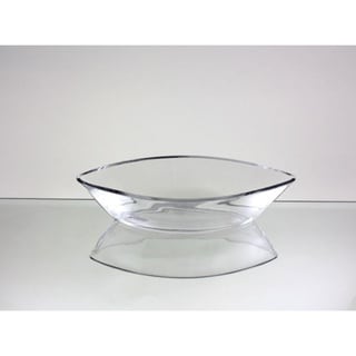 11-inch Clear Glass Long Boat Vase