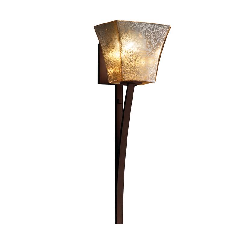 Justice Design Fusion Sabre 1-light Dark Bronze Wall Sconce, Mercury Square Flared Shade