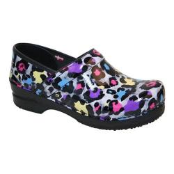 sanita animal print clogs