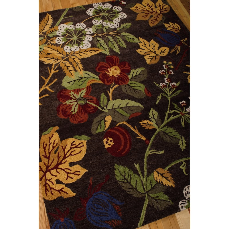 Nourison Applique Chocolate Area Rug (7'6 x 9'6) - 7'6" x 9'6"