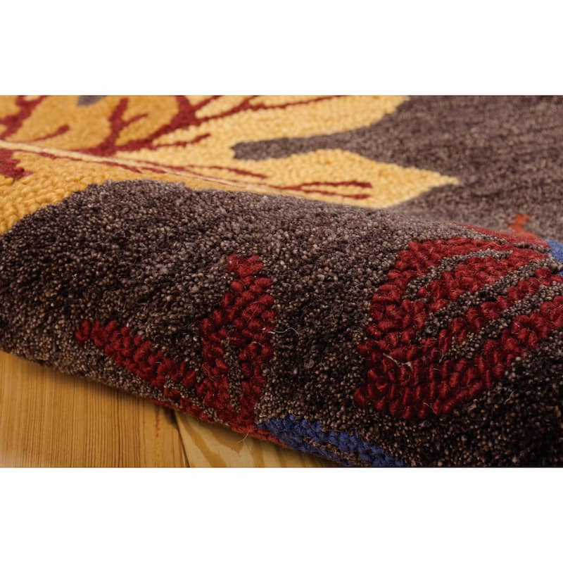 Nourison Applique Chocolate Area Rug (7'6 x 9'6) - 7'6" x 9'6"