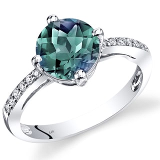 oravo 14k white gold 225 carats created alexandrite diamond accent solitaire ring - Alexandrite Wedding Ring oravo 14k white gold 225 carats created alexandrite diamond accent solitaire ring - Alexandrite Wedding Ring