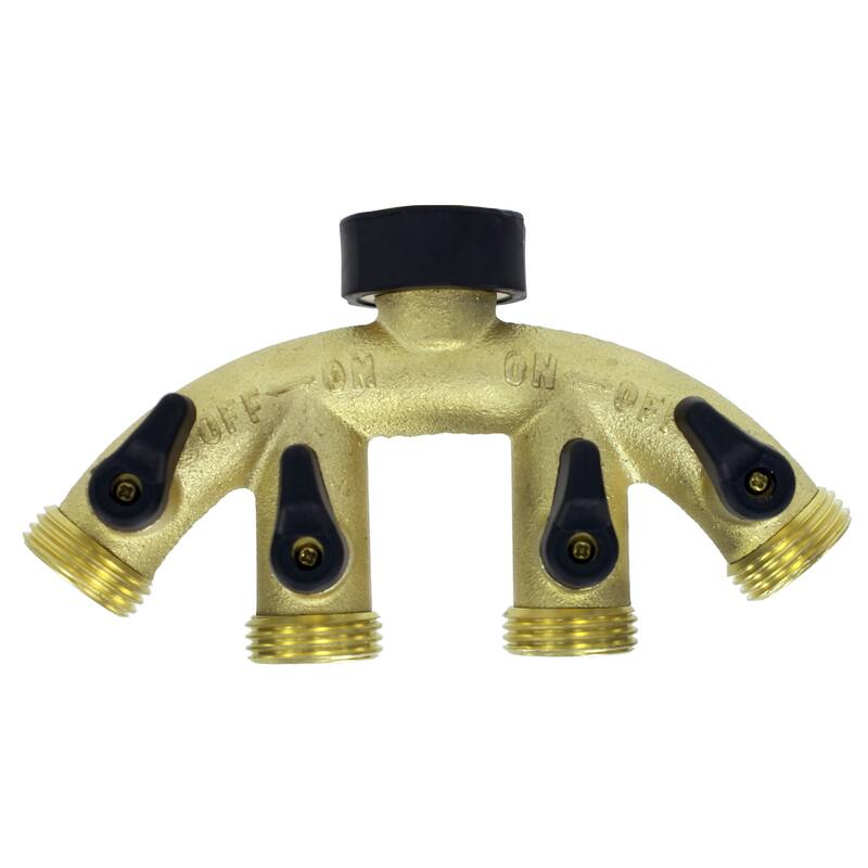 Gilmour 44GF 4 Way Brass Heavy Duty Shut Off Valve - Clamps & Fittings