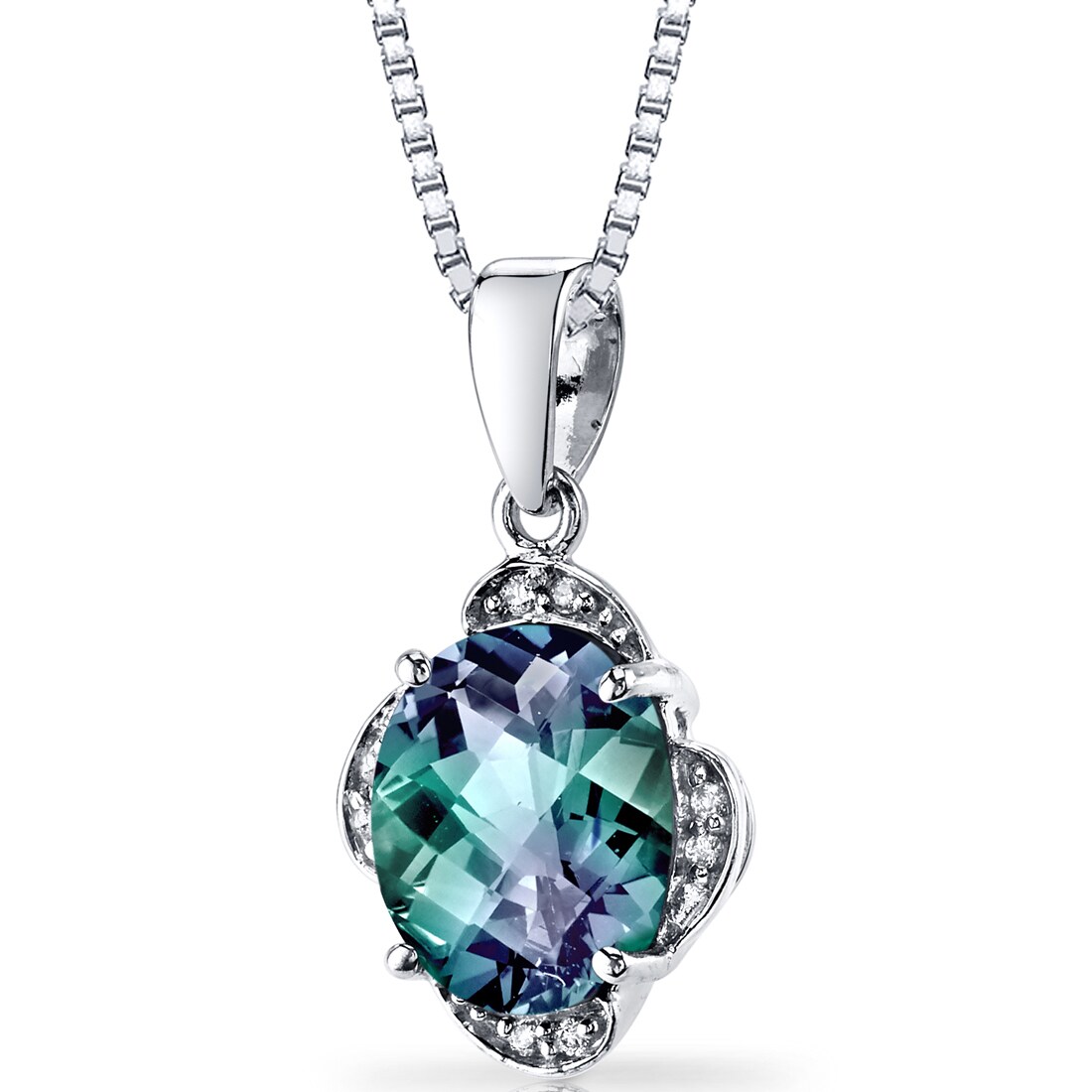 alexandrite and diamond pendant